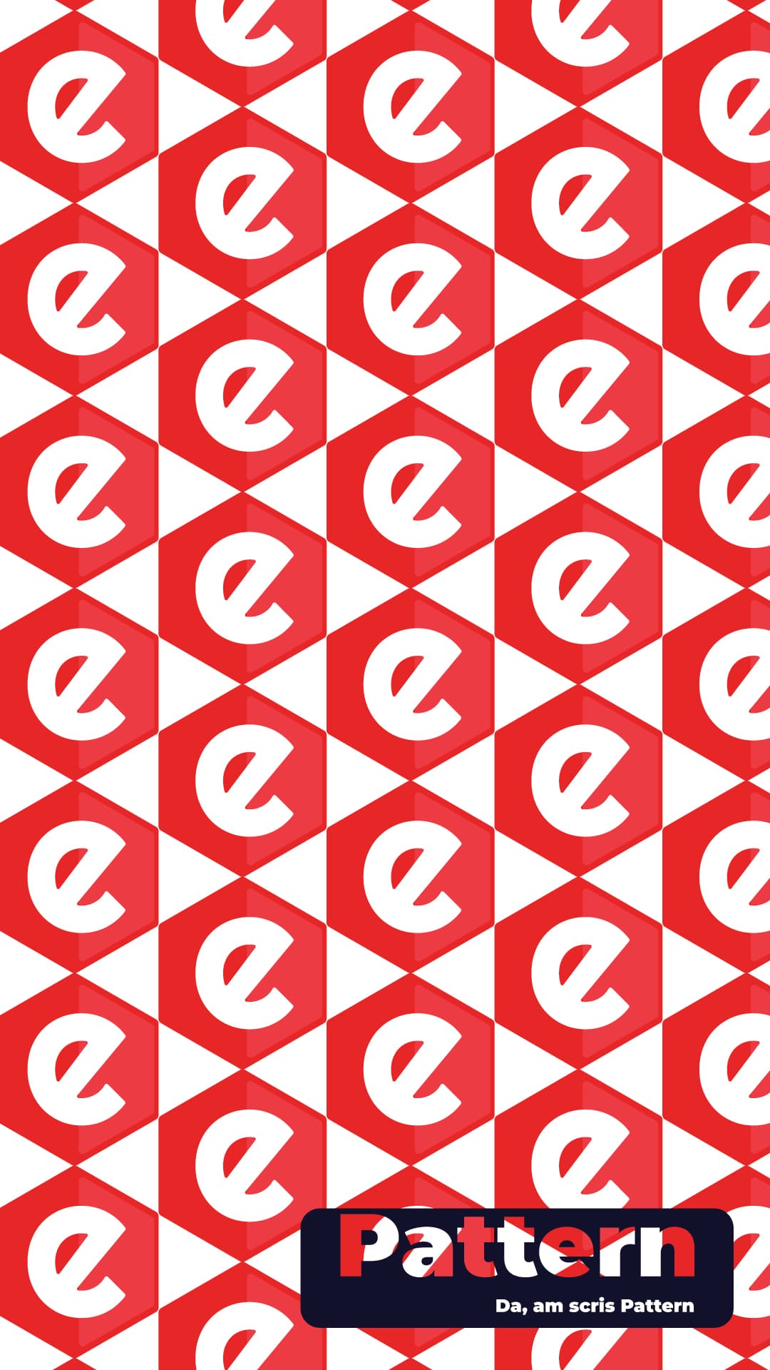 Pattern repetitiv roșu și alb construit din monograma e-Apetit.